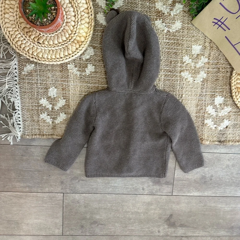 New Carter's Christmas Reindeer Hooded Thick Knit Cardigan  Jacket Sweater
